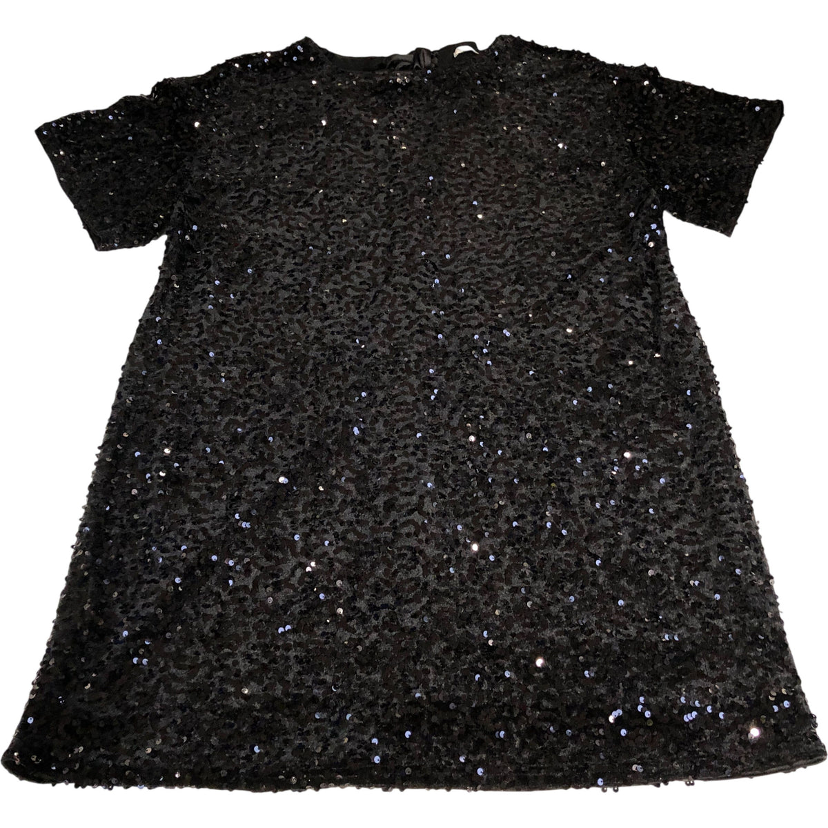 Sequin Dress Size 20 Women's Black Short Sleeve Party Wear Evening Dress