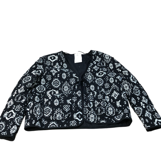 Bohemian Style Black And White Quilted Jacket Women Casual Chic UK16