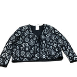 Bohemian Style Black And White Quilted Jacket Women Casual Chic UK16