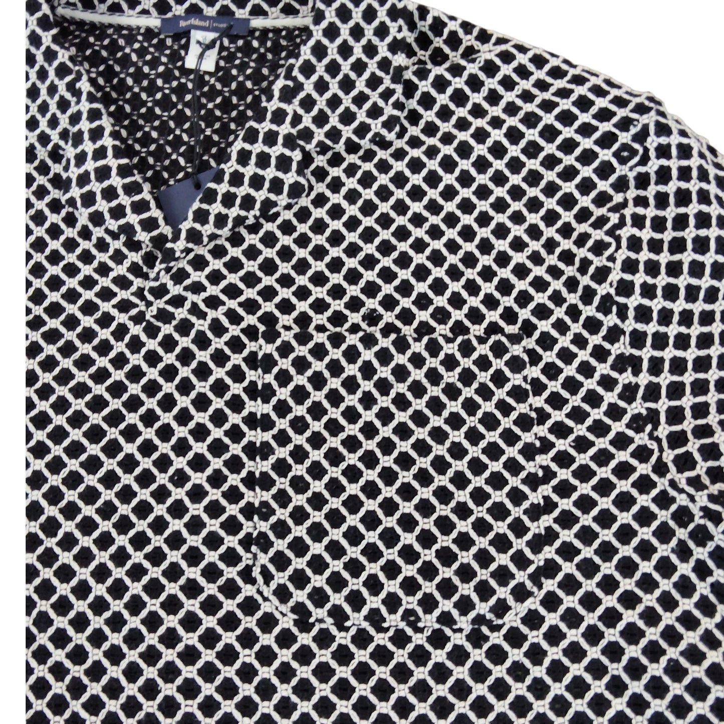 River Island Short Sleeve Shirt UK M Men's Black White Patterned Casual Top