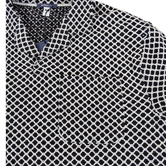 River Island Short Sleeve Shirt UK M Men's Black White Patterned Casual Top