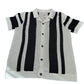 River Island Boys Knitted Short Sleeve Shirt UK11-12 Black White Striped