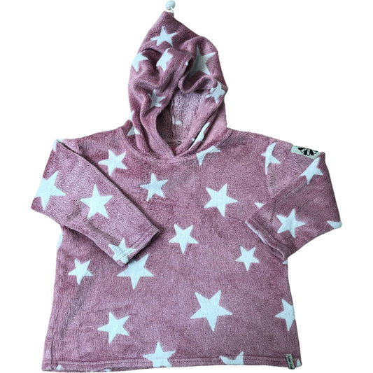 Indi Star Hoodie 3-4 Years Unisex Kids Pink Stars Warm Fleece Hoodie