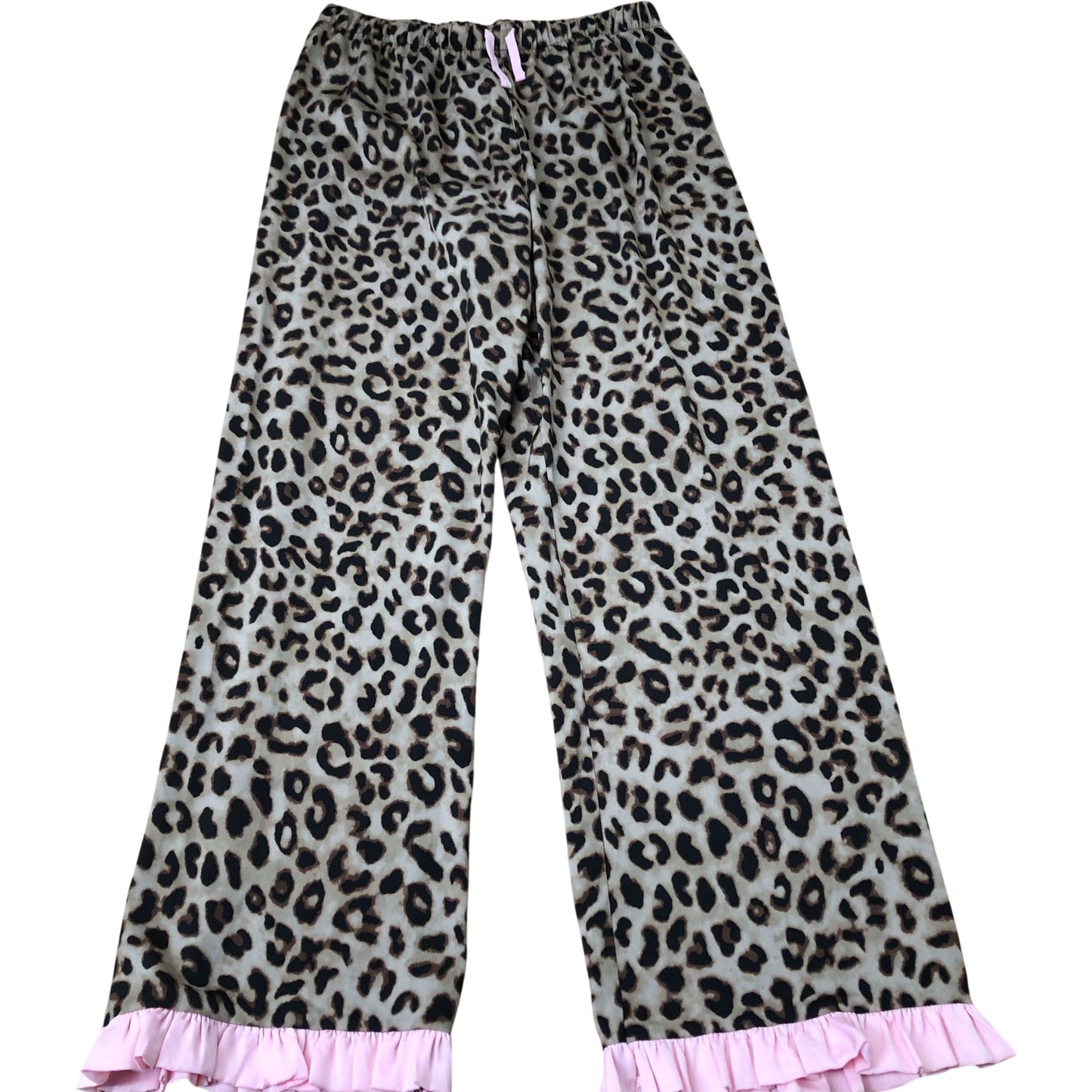 Girl's Leopard Print Pyjamas Set Long Sleeve Top Trousers 14-15 Years
