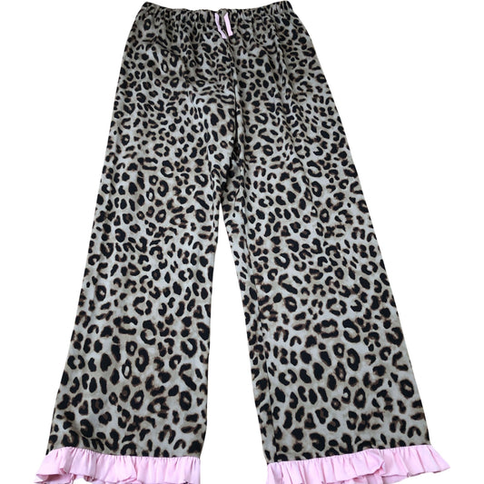Girl's Leopard Print Pyjamas Set Long Sleeve Top Trousers 14-15 Years