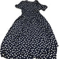 Baukjen Polka Dot Midi Dress UK12 Women's Viscose Navy White Casual Style