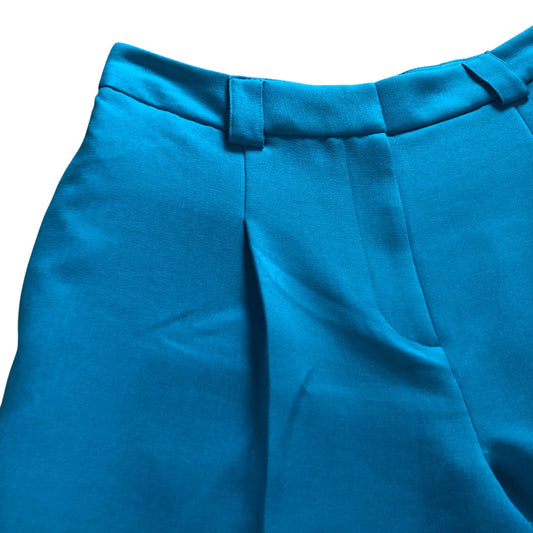 River Island UK10 Women's Smart Trousers Bright Blue Pleated Style