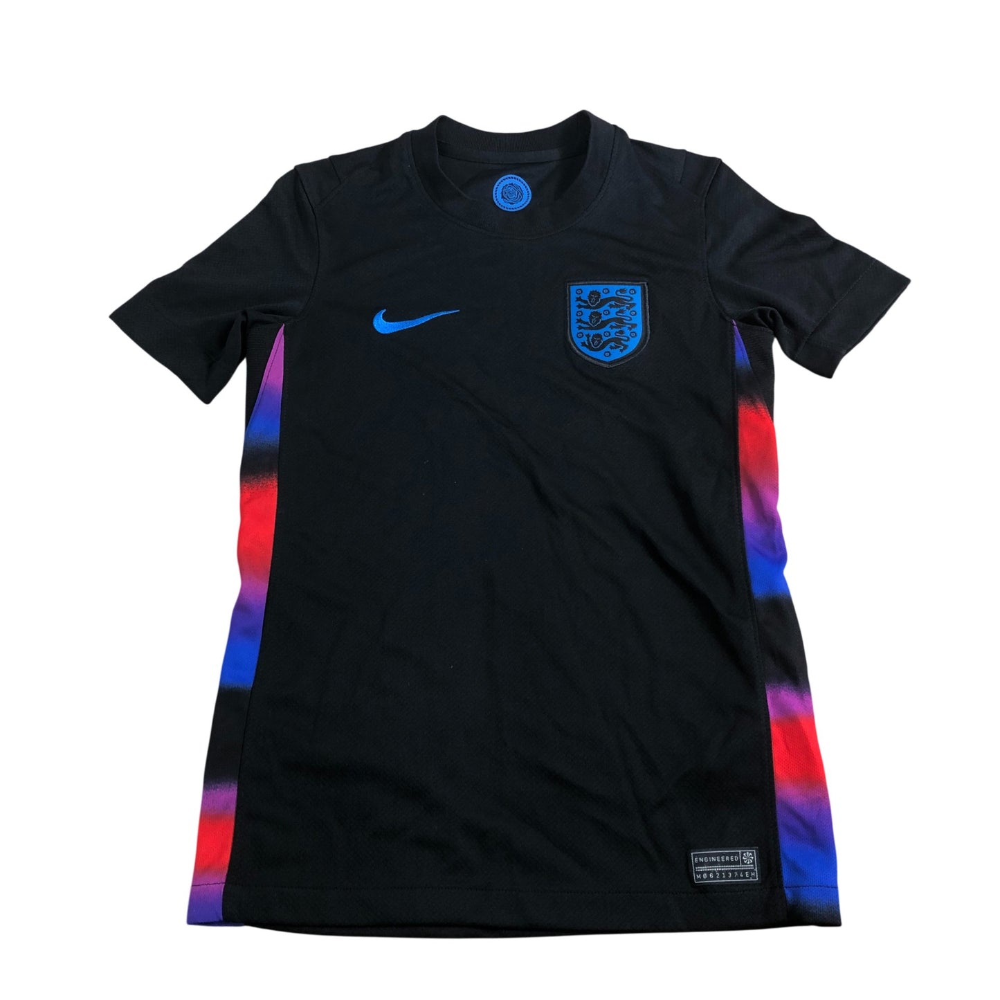 Nike England Football Shirt Black UK Size 8-9 Years Short Sleeve Training Jersey