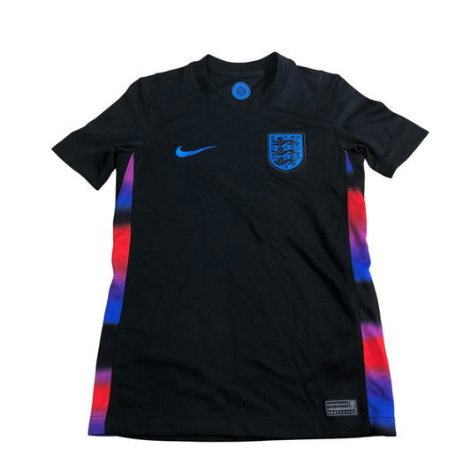 Nike England Football Shirt Black UK Size 8-9 Years Short Sleeve Training Jersey