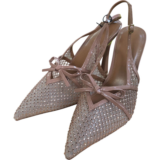 River Island Studios Slingback Heels Blush Pink Diamante Detail