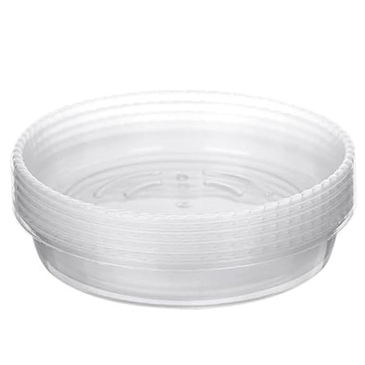 5 Pack Planter Saucers Clear Plastic Garden Indoor Outdoor 36cm Width 13cm Deep