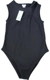 River Island Women's Black Ribbed Bodysuit 7-8 Years  Sleeveless Knot Detail