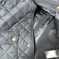 Premium Women's Puffer Jacket Size M Quilted Navy With Cord Collar