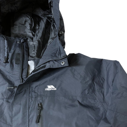 Trespass 2XL Waterproof Jacket Men's Navy Windproof Full Zip Hooded Outdoor