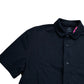 Relaxed Fit Button Up Polo Shirt Navy Blue Size M
