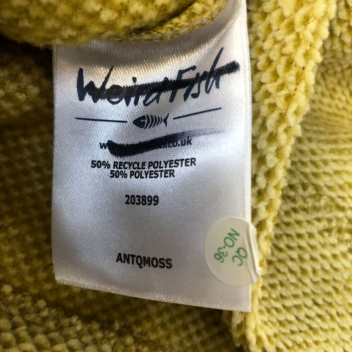 Weird Fish 1/4 Zip Top Size 12 Women's Yellow Textured Jacket