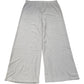 Wide Leg Trousers Grey Ribbed Fabric Soft Feel