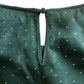 River Island Long Sleeve Blouse UK12 Women's Green Embellished Polka Dot