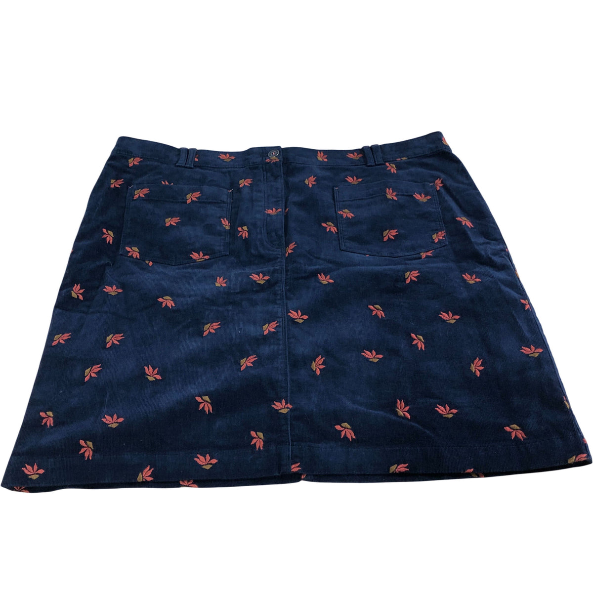 Melody Embroidered Cord Skirt UK20 Women's Navy Multi Floral