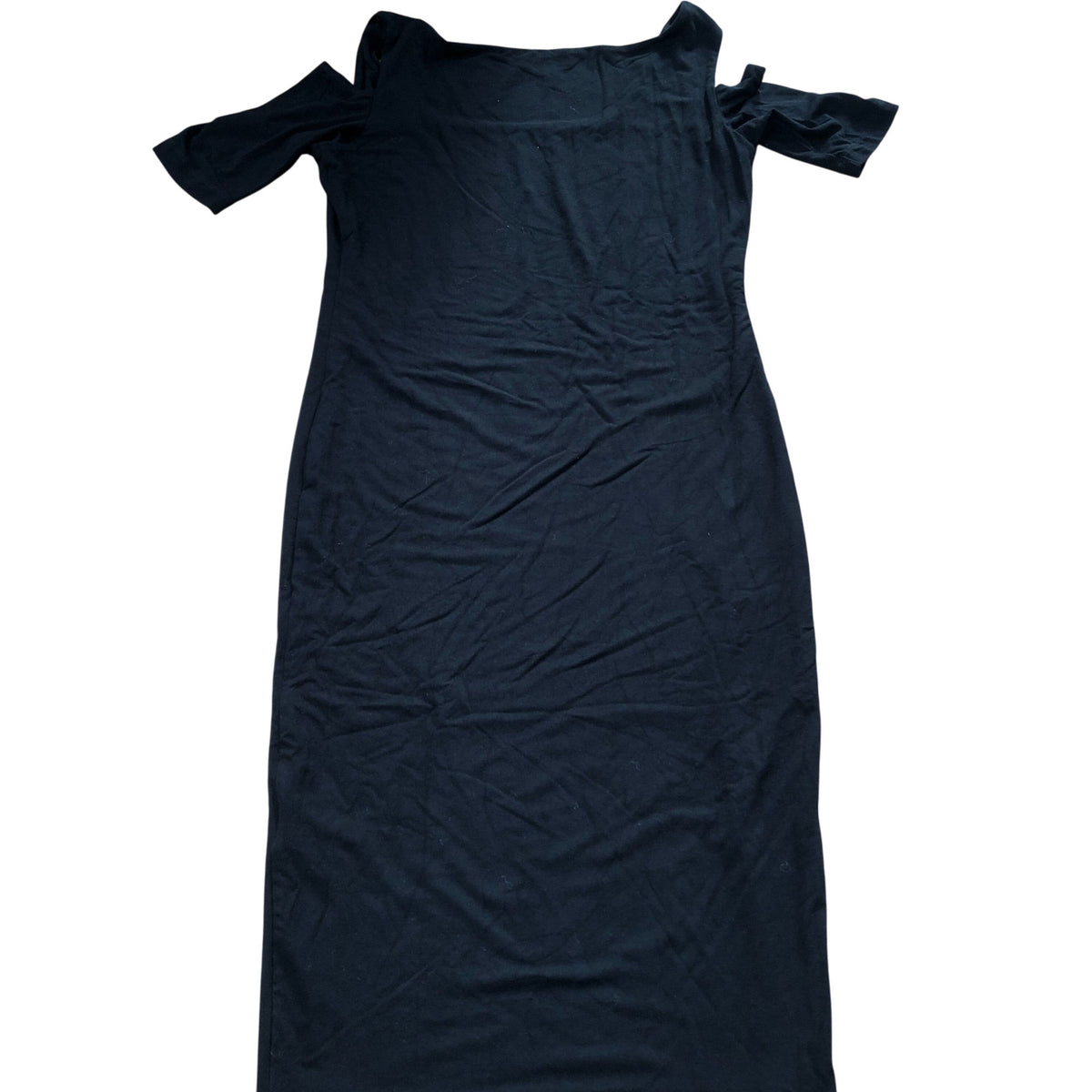 Baukjen Cold Shoulder Dress Size UK12 Women's Black Cotton Blend Knee Length