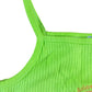La Dolce Vita Girls Crop Top Neon Green Ribbed Summer Style Emblem 11-12 Years