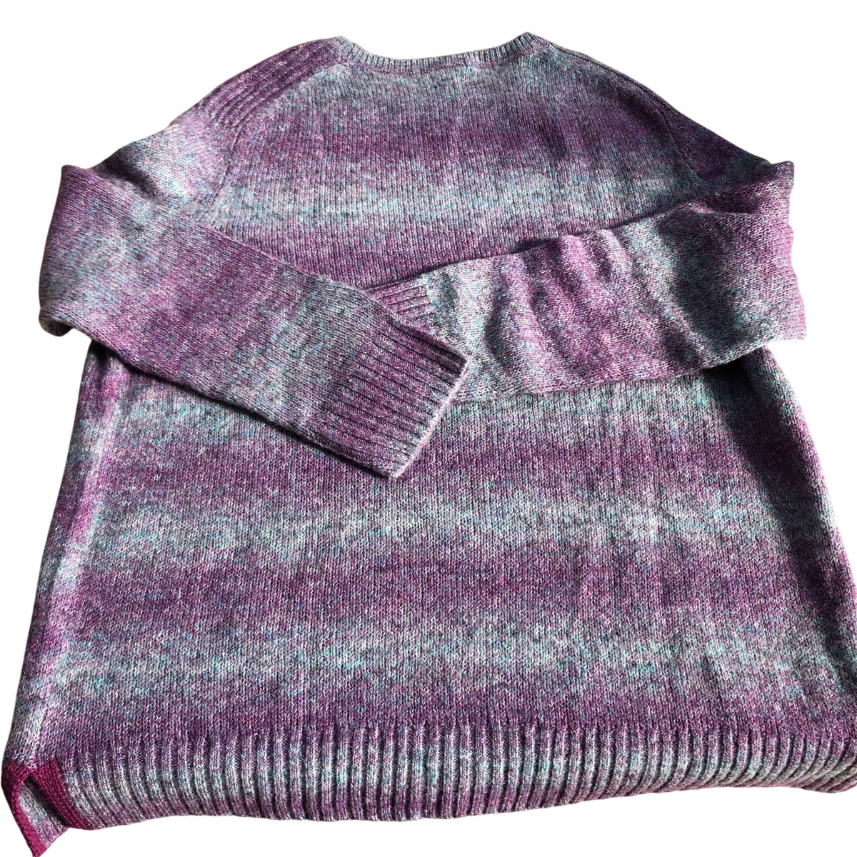 Women's Long Sleeved Sweater UK Size 24 Purple Multi Colour Knit