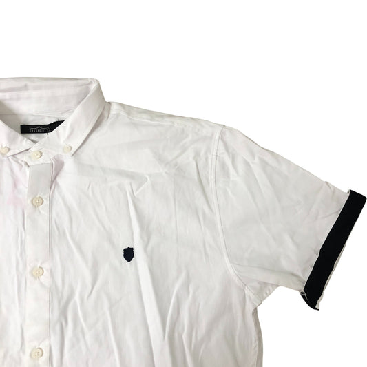 883 Police Short Sleeve Stefan Shirt M Men's White Casual Cotton Top