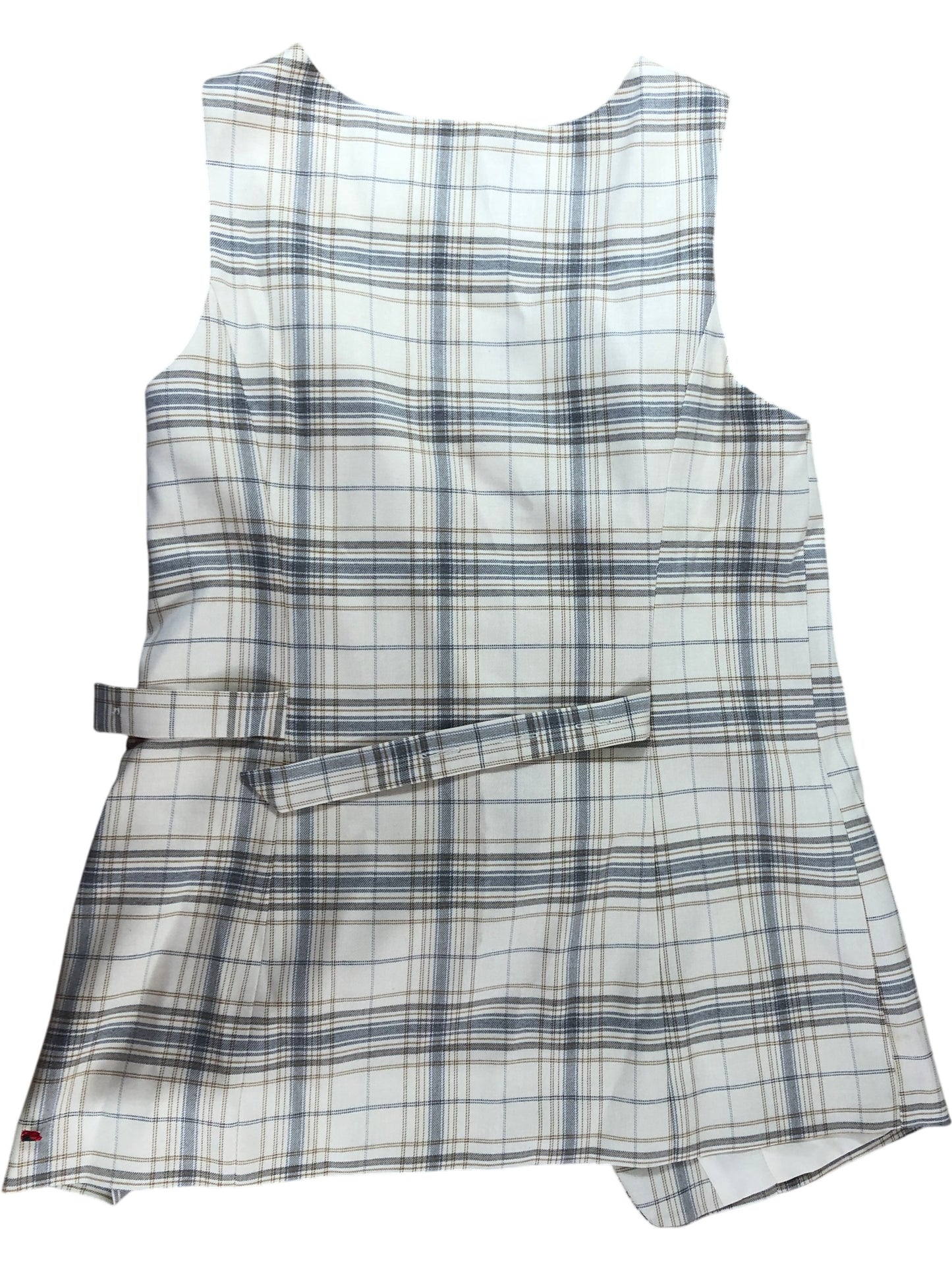 River Island Studios Checked Vest Top UK12 Women's Sleeveless Plaid Beige