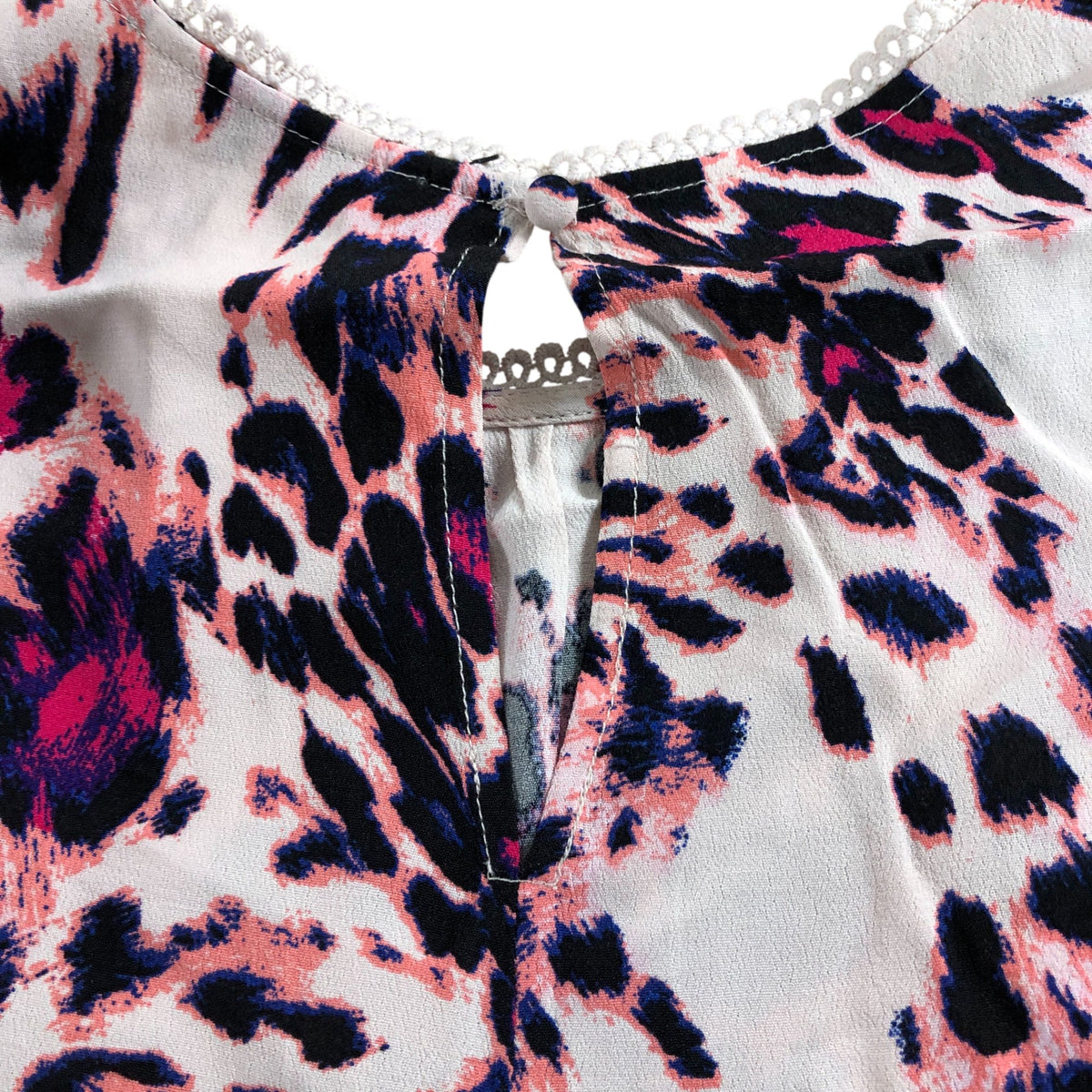 Love And Roses UK14 Women's Pink Animal Print Blouse Short Sleeve Soft Fabric