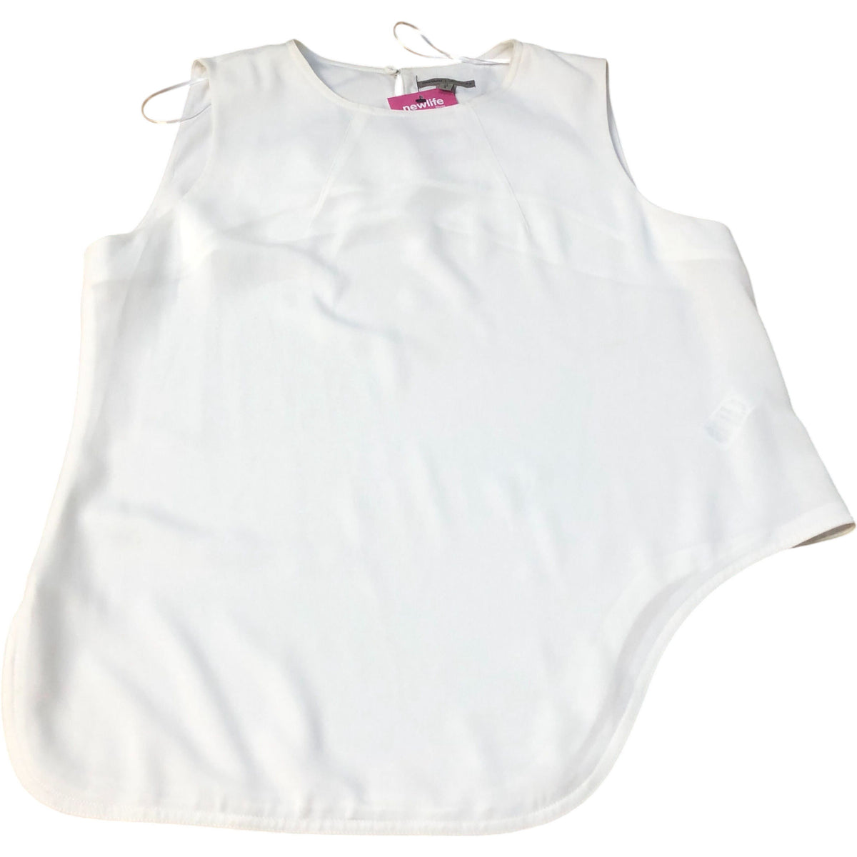 River Island Sleeveless Blouse UK12 Women's White Lightweight Top