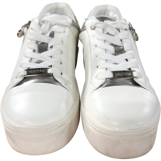 Carvela Silver Detailing Platform Trainers Size UK 6.5 Women's Casual Footwear