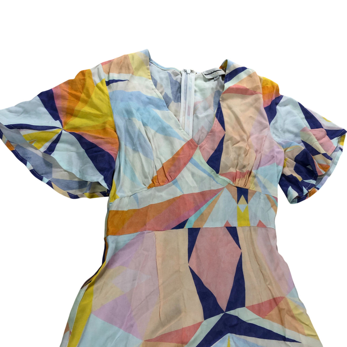 Geometric Print Maxi Dress UK6 Women's Short Sleeve