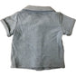 River Island Baby Boy Short Sleeve Shirt 0-3 Months Blue Patterned Button Up