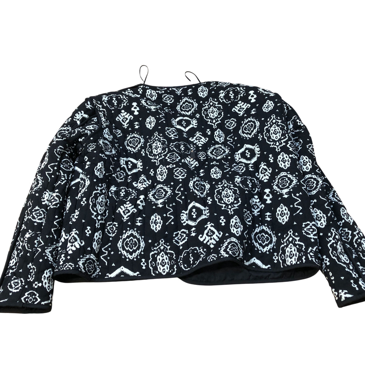 Bohemian Style Black And White Quilted Jacket Women Casual Chic UK16
