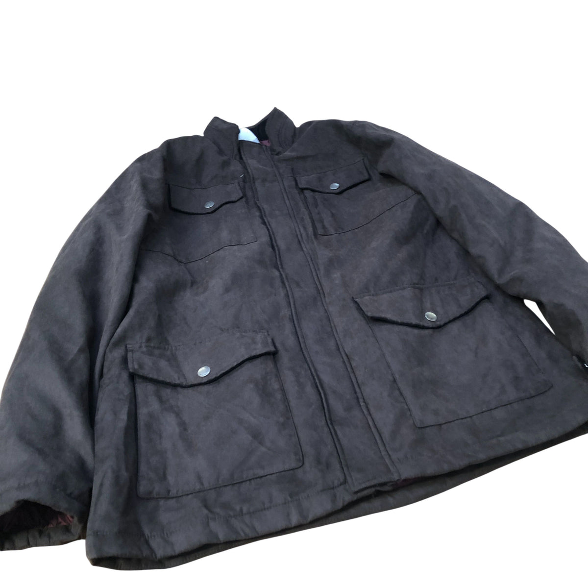 Men's Brown Polyester Casual Jacket with Pockets XL