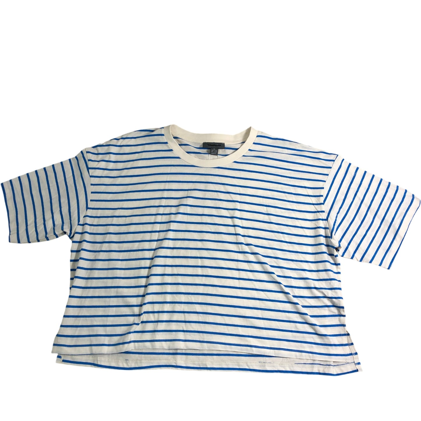 Women's Boxy Fit Over Sized Blue Striped T-Shirt