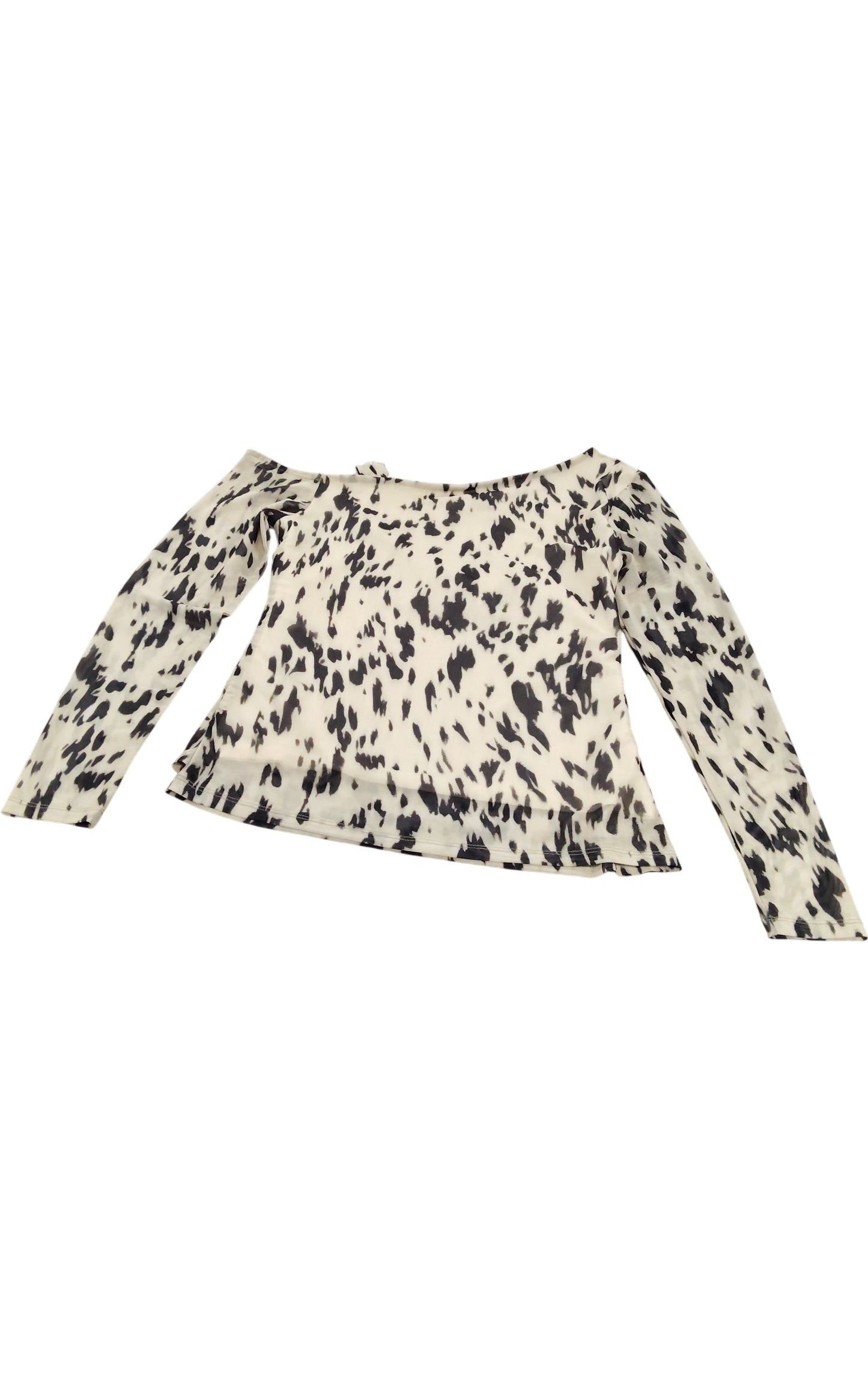 River Island UK12 Women's Off Shoulder Animal Print Long Sleeve Top