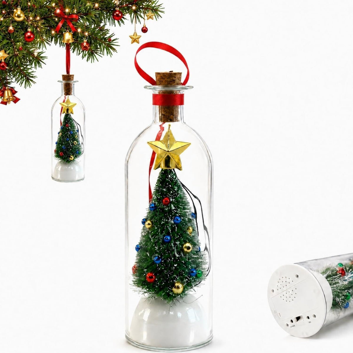 Mr Christmas Record Your Own Message In A Bottle Decorative Tree Ornament