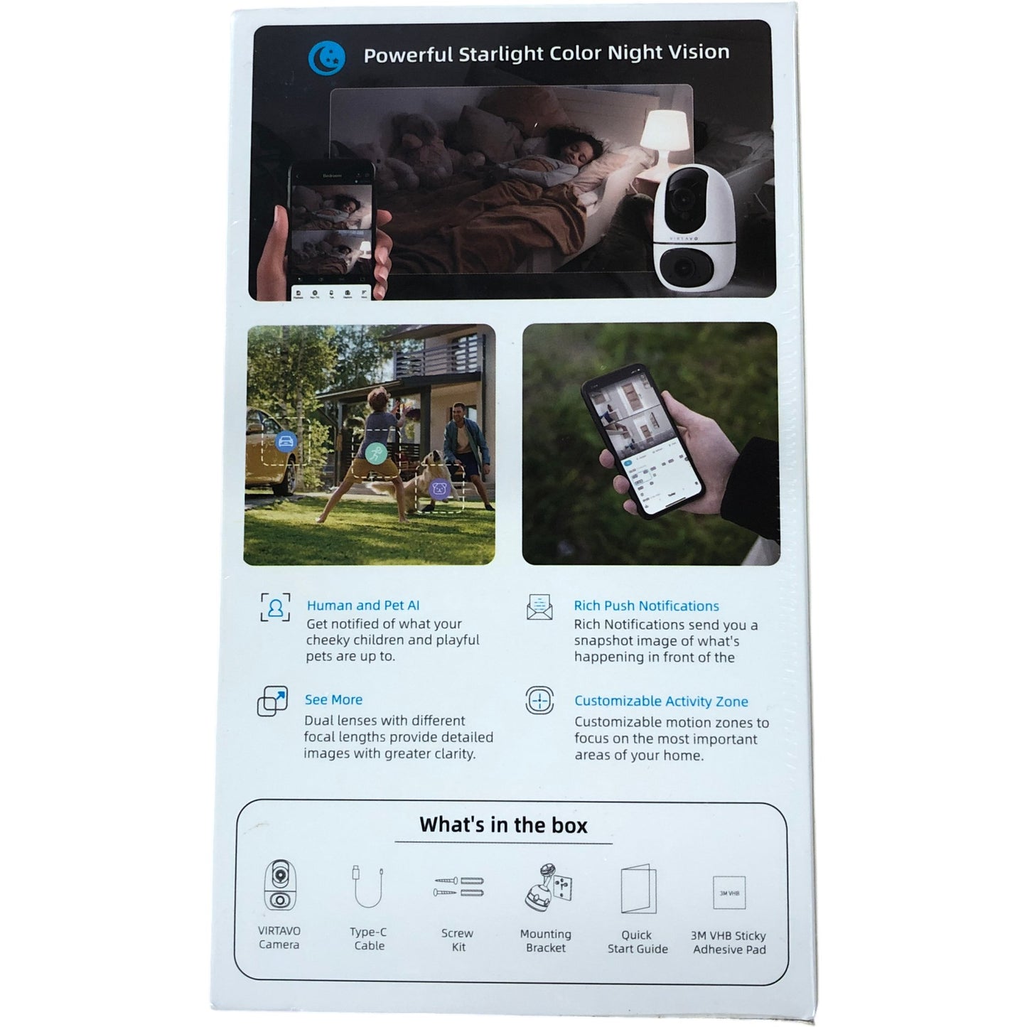 VIRTAVO EggSentry 24/7 Recording Minor Dual Lens Indoor Security Camera