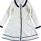 River Island Cream Ribbed Dress with Navy Trim Size 4-5 Months Girls Fashion