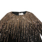 Sequin Top UK10 Women's Long Sleeve Black Gold Shimmering Party Wear