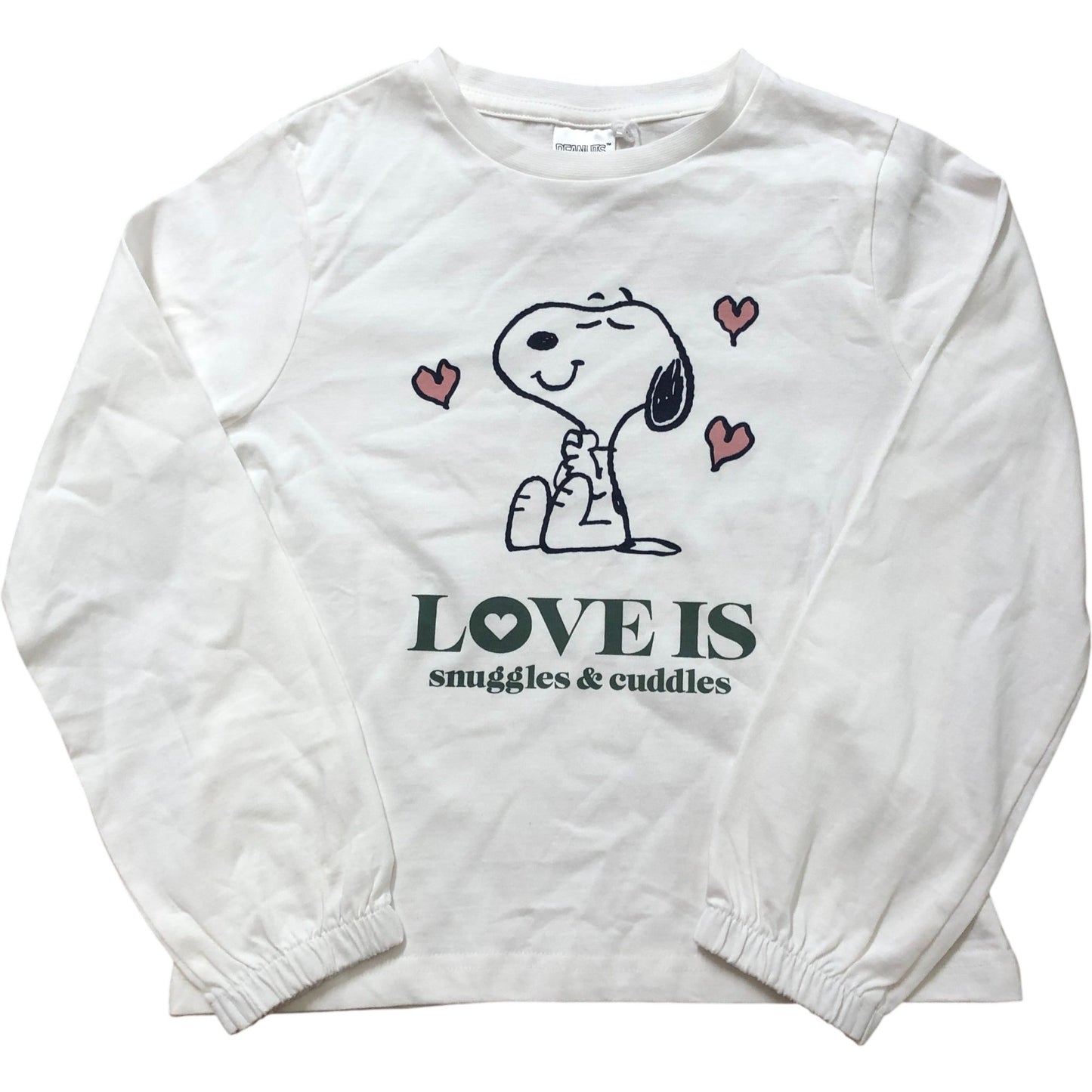 Cyrillus x Peanuts Snoopy Long Sleeve T-Shirt 8 Years Kids White Love Is Graphic