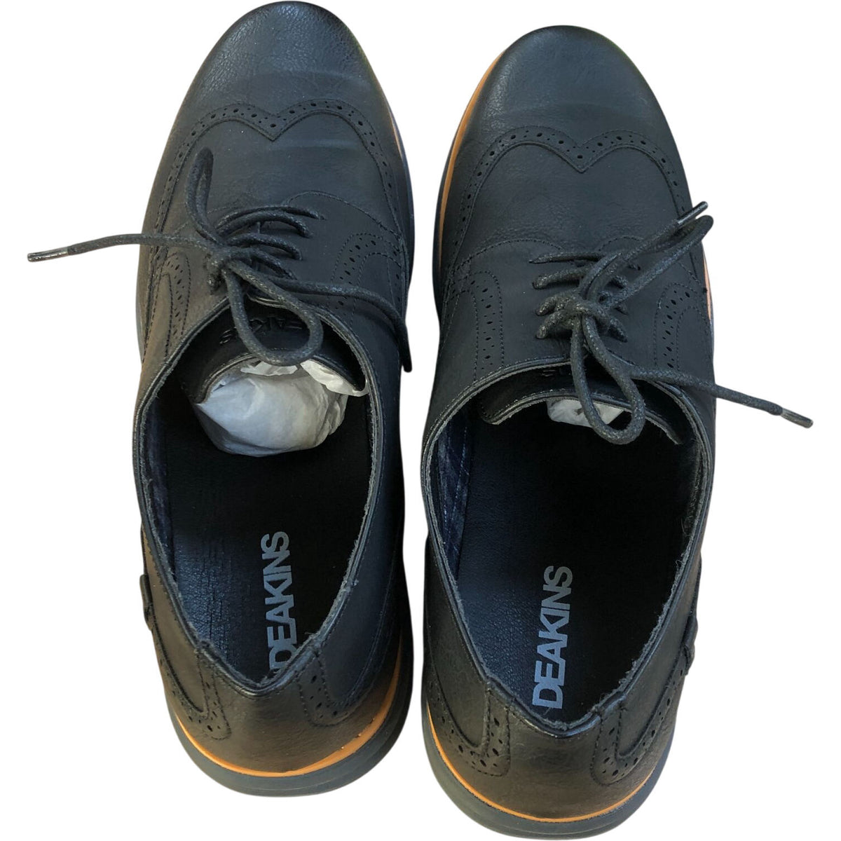 Deakins Karl Brogue Black Leather Formal Shoes Men's Size 12