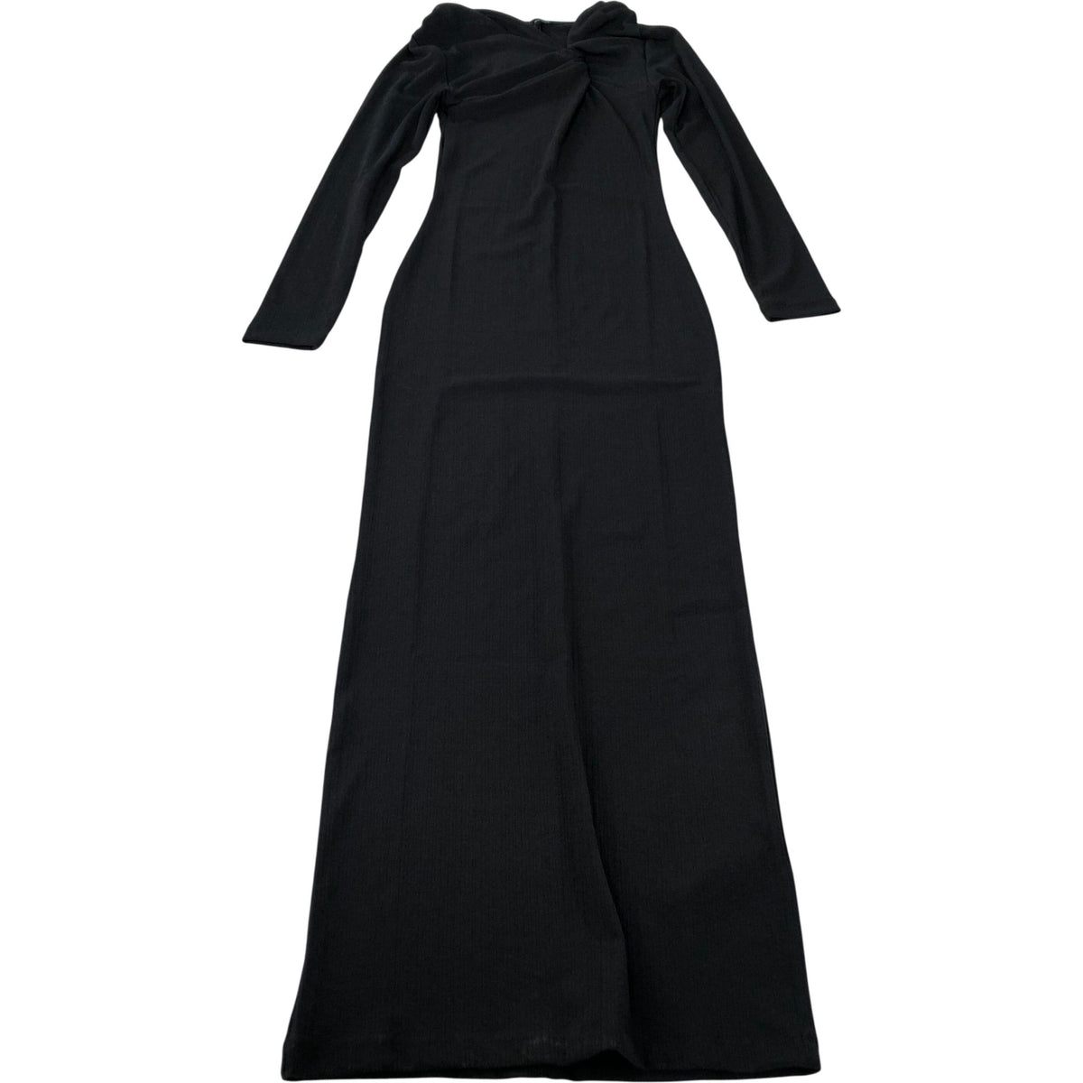 River Island Long Sleeve Dark Grey Dress XS Women's Elegant Twist Design