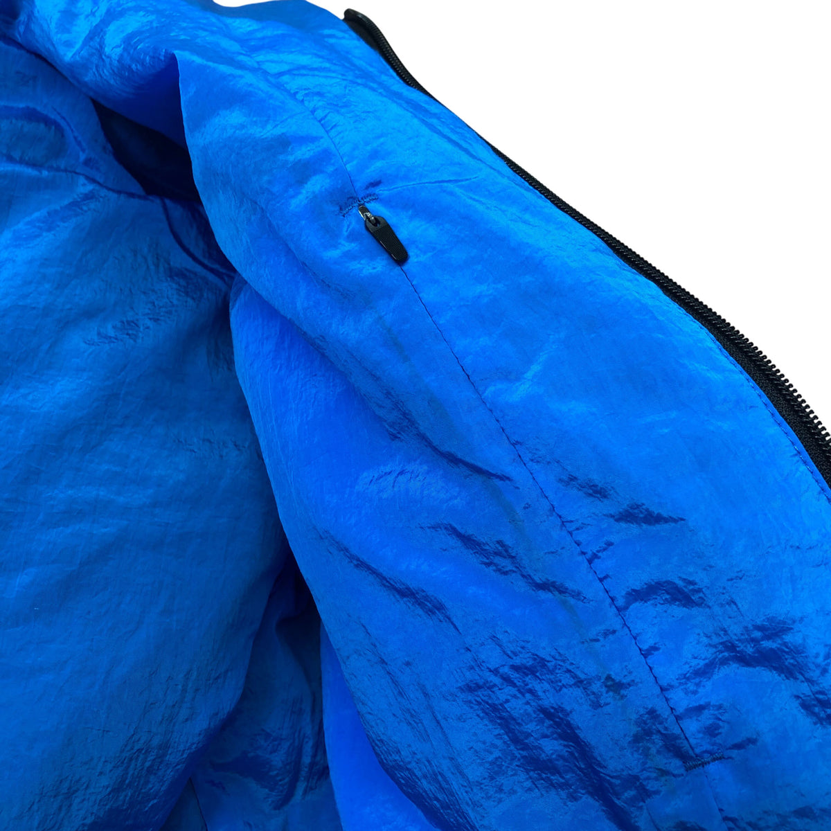 Translucent Blue Hooded Puffer Jacket Size M