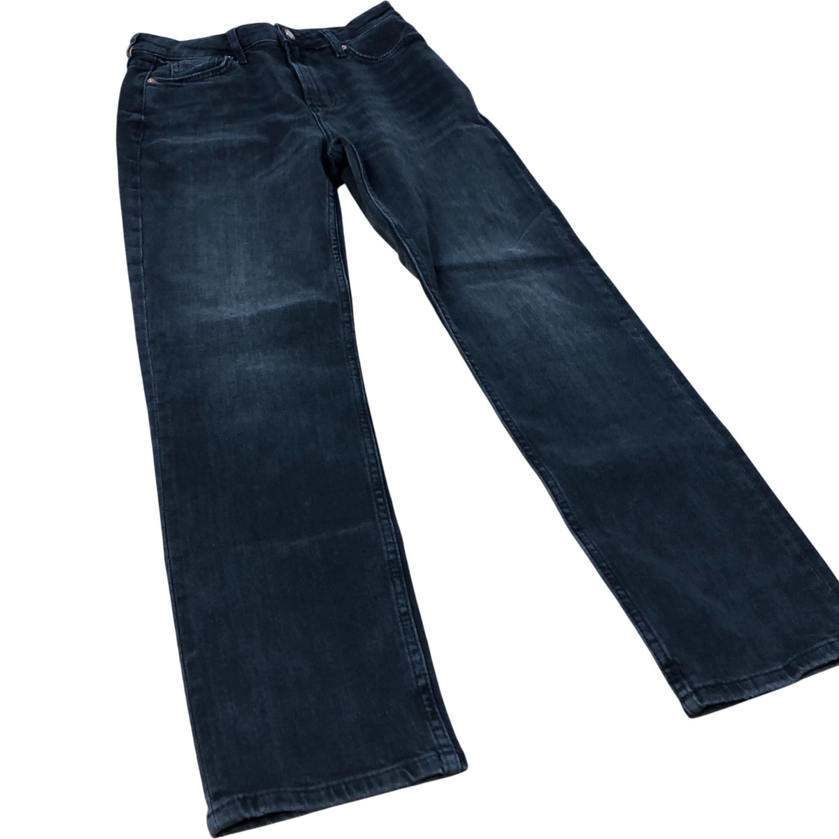 River Island High Rise Slim Straight Jeans Women's Denim Black UK8 Regular