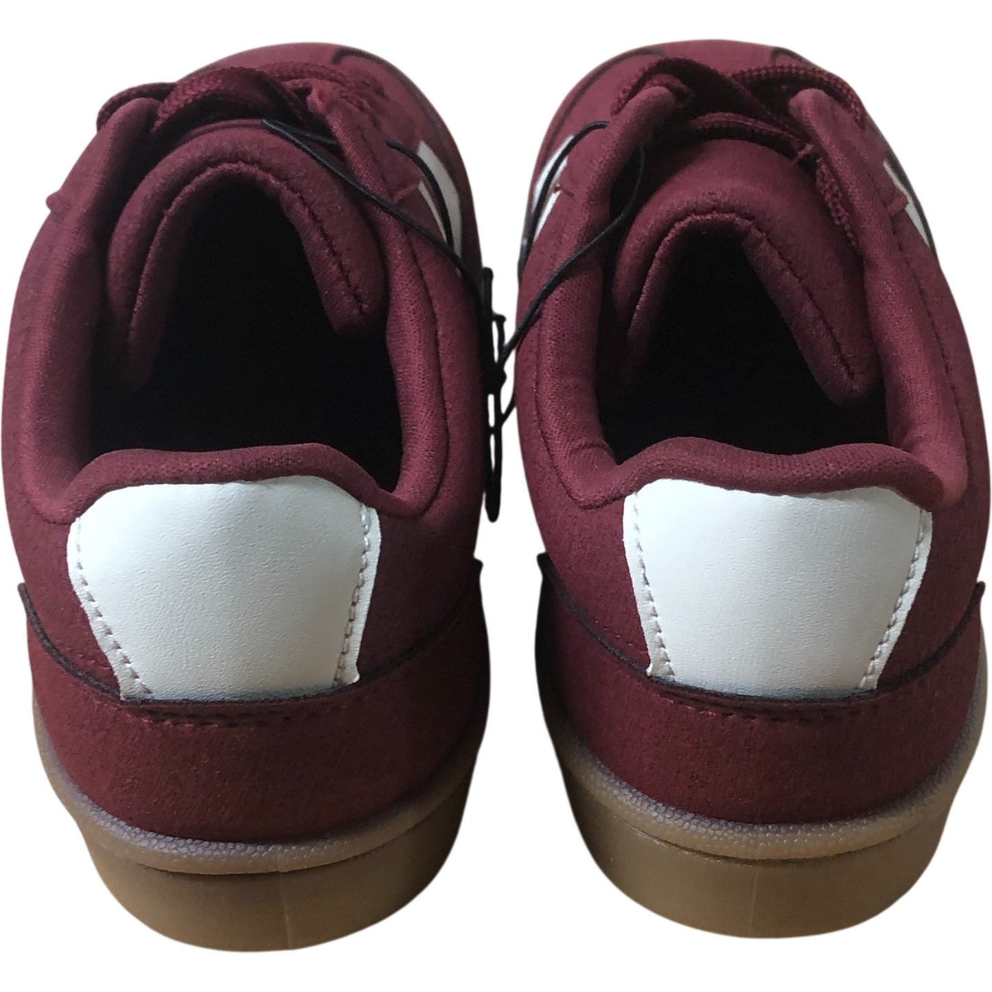 Kids Burgundy Faux Suede Trainers UK3