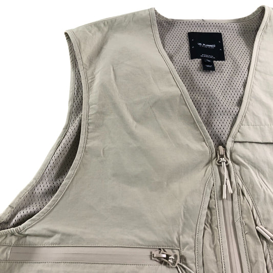 River Island Stone Utility Gilet UK M Men's Casual Lightweight Zip Pocket