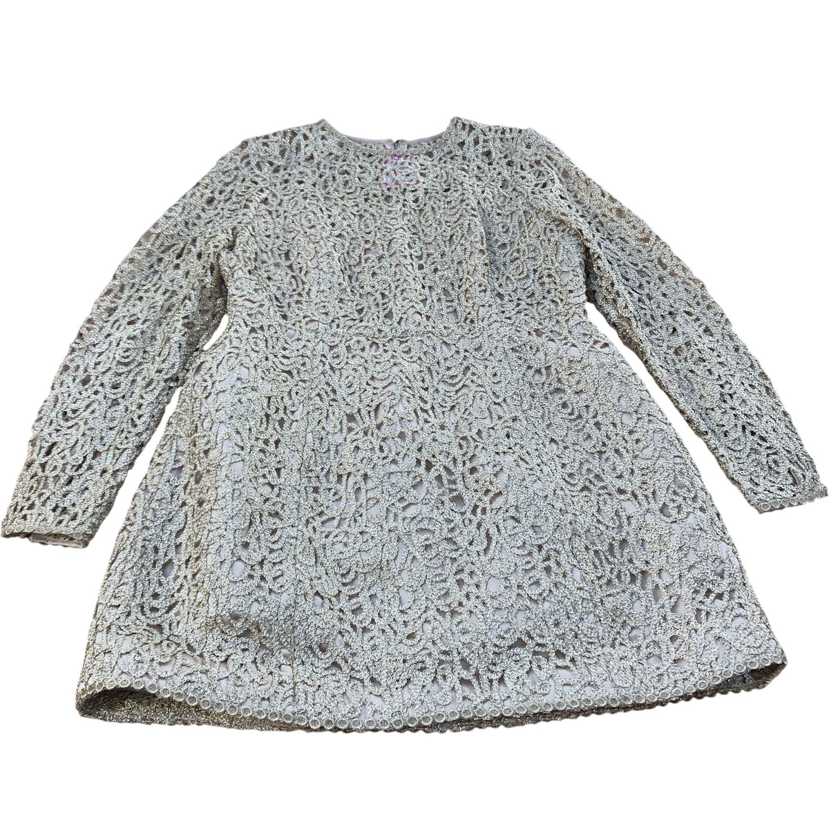 Long Sleeve Lace Dress Size Women's Elegant Floral Pattern