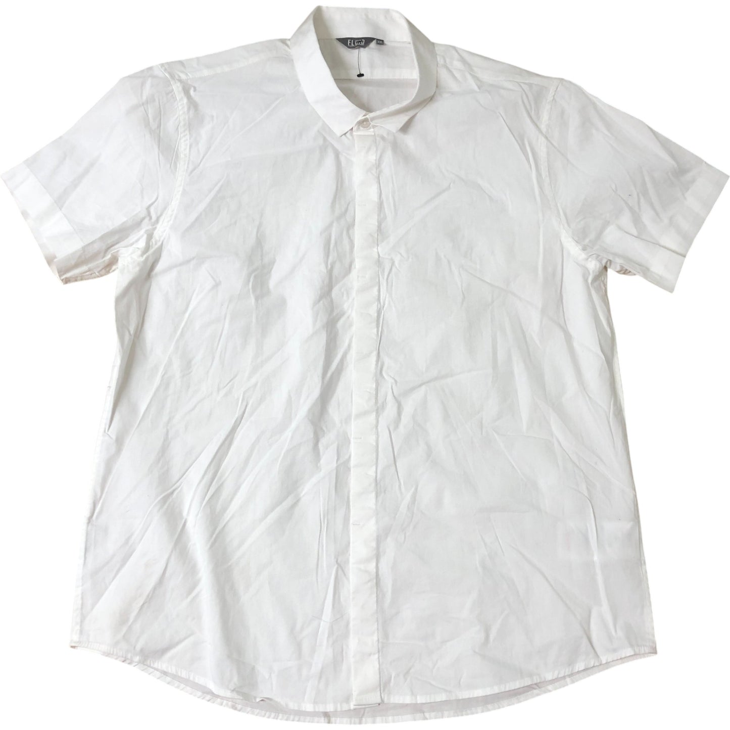 Fluid XXL Short Sleeve Shirt Men's White Casual Cotton Blend Top